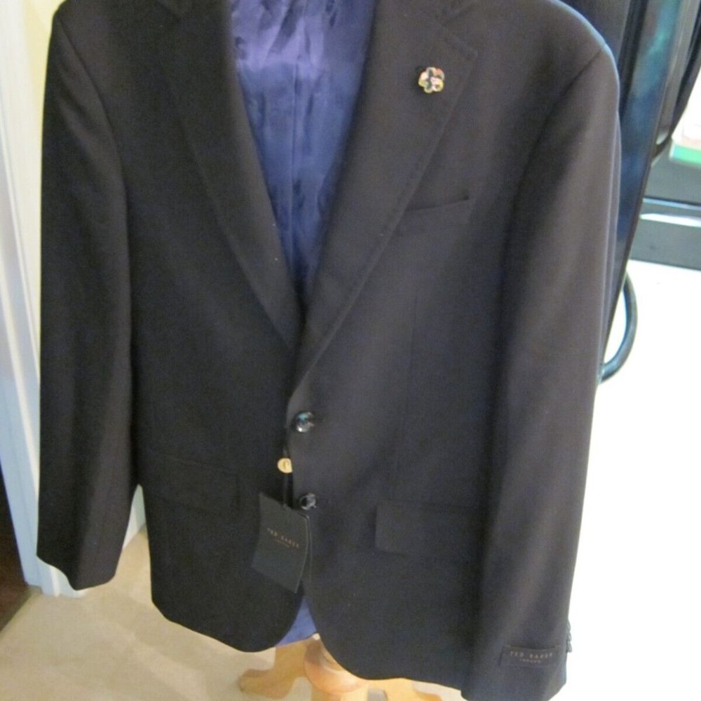 new TED BAKER LONDON made in Italy BLACK BLAZER SPORTCOAT sz 36 retail 848